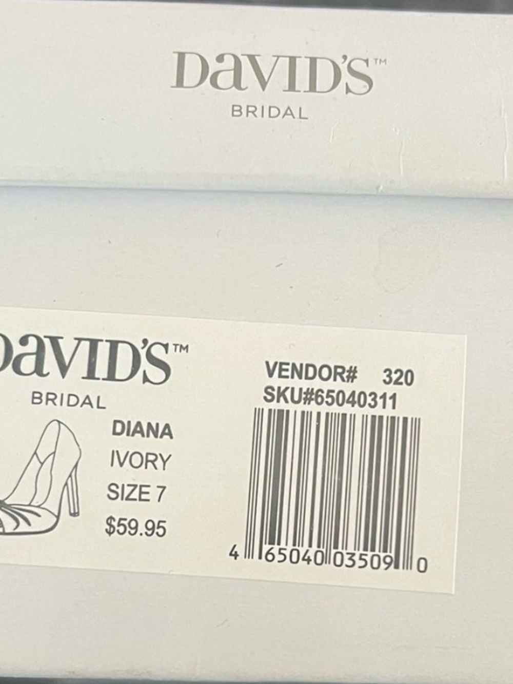 David's Bridal Ivory Diana Women's Heels - Size 7